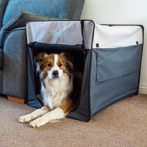 Henry Wag Folding Fabric Travel Crate - Ideal For Home, Outside or when Travelling Variety of Pets - GRS Recycled Polyester (Giant 101 cm L x 71 cm W x 79 cm H) (XXL) - Image 6