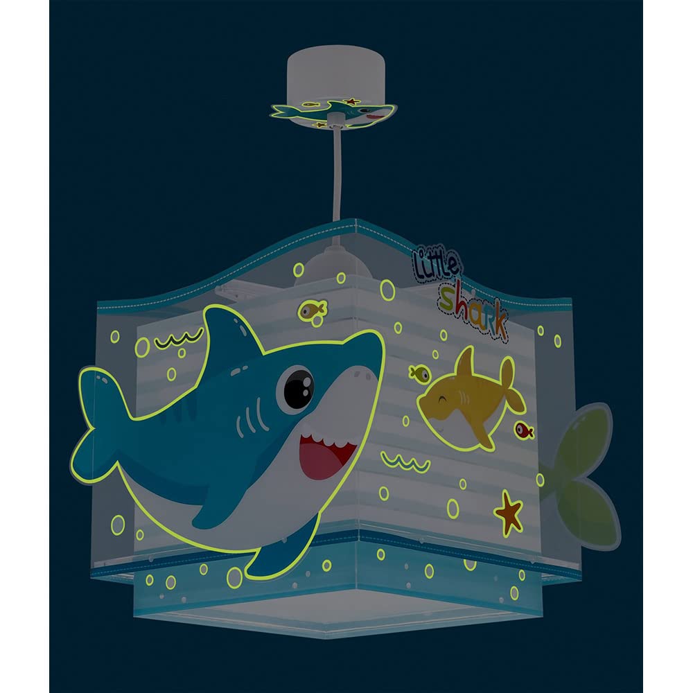 Lampada A Sospensione Little Shark Con Squali – Design Colorato Per Camera Bambini, Regolabile In Altezza