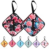 Wanbeiooray Reusable Pee Cloth for Women (2 Pack) – Hygienic Female Urination Solution, Quick-Dry Washable Toilet Paper Alternative for Hiking, Camping, Travel & Outdoor Adventures (1Black Flower)