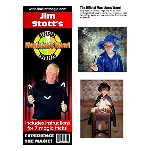 Jim Stott's 'Official Magician's Magic Wand Kit' Magic Set Includes Magic Wand, Zig Zag Pencil, Two Card Monte, Spot Card, Instructional Videos and More!