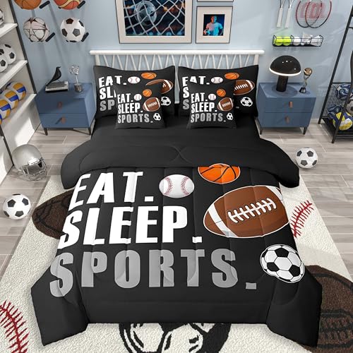Image of Feelyou Sports Comforter Set Full Size Kids Boys Girls