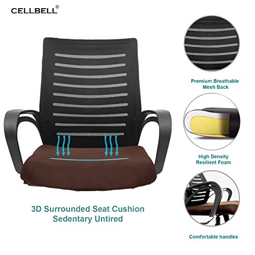 Image of CELLBELL C104 Medium-Back Mesh Office /Study Chair [Brown]