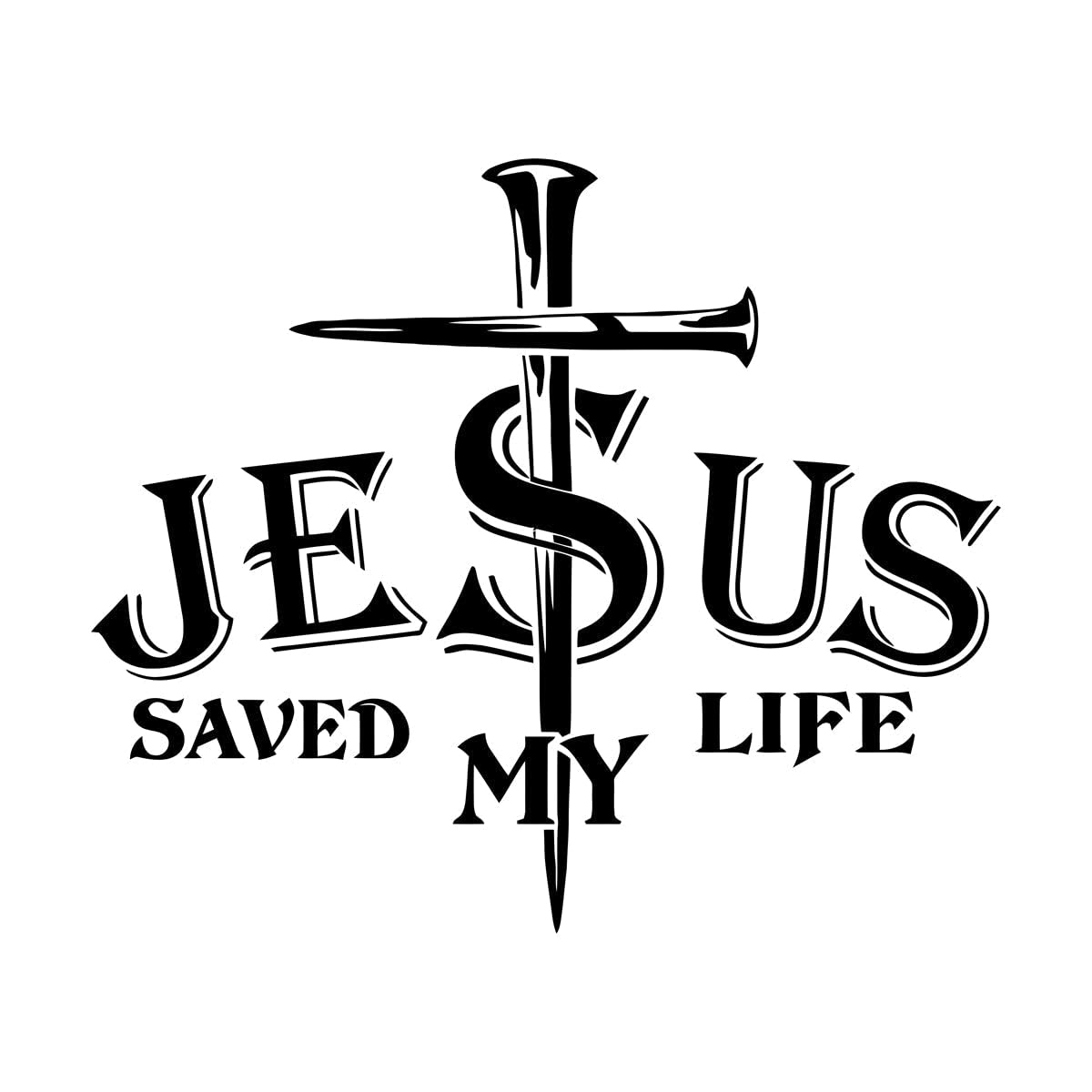 Jesus Saved My Life John 3:16 Christian Wall Sticker Living Room Bible Verse God King Inspiral Quote Wall Deal Home Small - 34x40cm — image 1