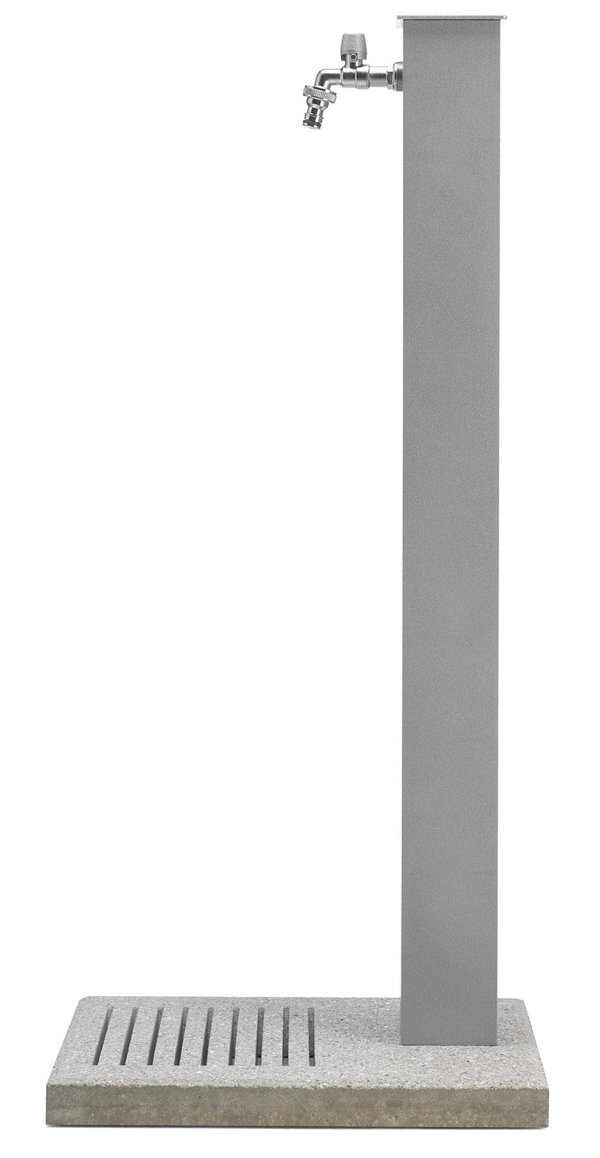 Fontana da Giardino Belfer 42QBM con Base in Cemento e Rubinetto Colore Alluminio