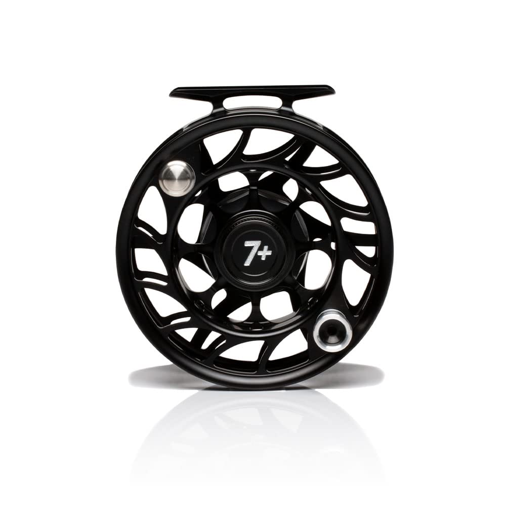 Hatch Outdoors Iconic Plus Large Arbor Fly Reel (Black/Silver, 7)