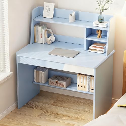 LLNWDNB Escritorio Infantil de Madera para Niños de 3 a 12 Años con Cajón 4 Estantes Abiertos Armario Pupitre Infantil Mesa Juvenil para Dormitorio Sala B
