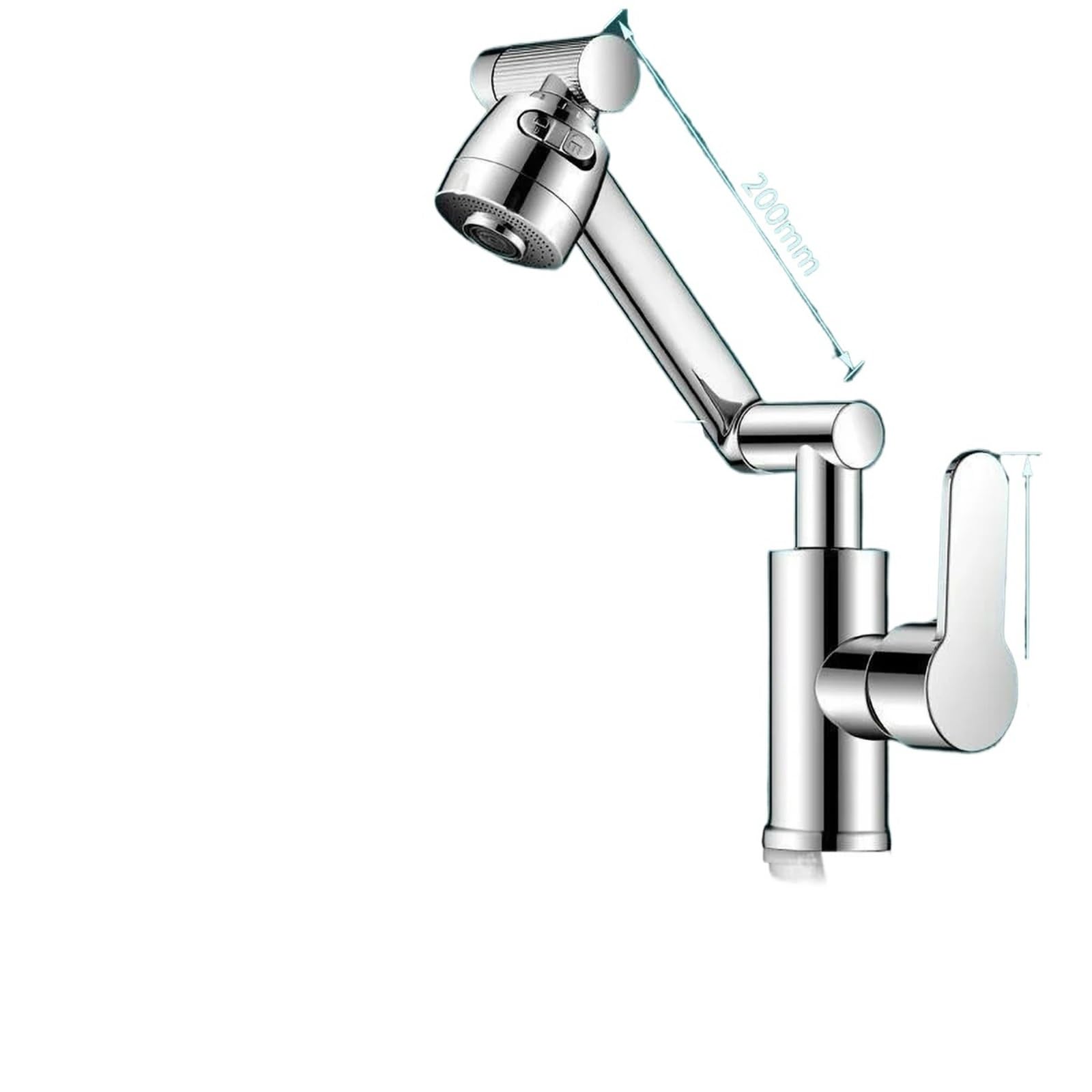 Robinet pivotant à Bras robotisé, Robinet de Cuisine à Bras mécanique Rotatif, Robinet de Salle de Bain for évier de Cuisine(Silvery)