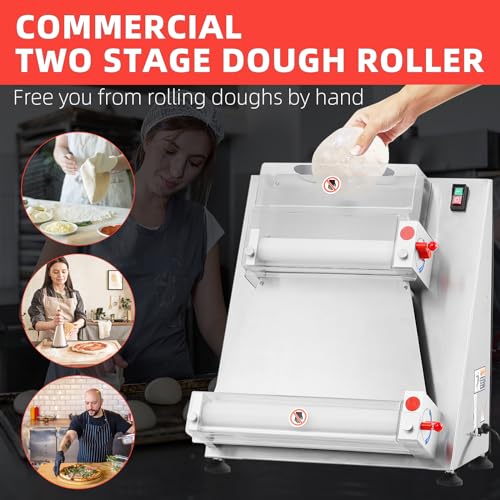 Garveehome 01 Commercial Pizza Dough Roller Sheeter,Max 16 Inch Automatic 370W Electric Pizza Dough Roller thumb #5
