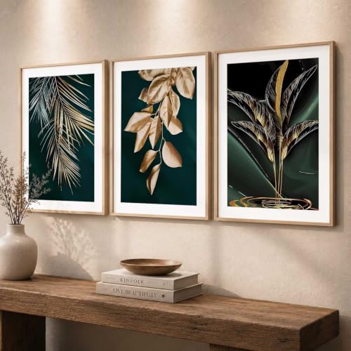 Image of kotart Decorative Nature inspired Wall Art Home Decor Painting | Aesthetic Poster With Frame For Living Room Bed Room Hotel Wall Decor Digital Reprint Set of 3 (10X13 inch)