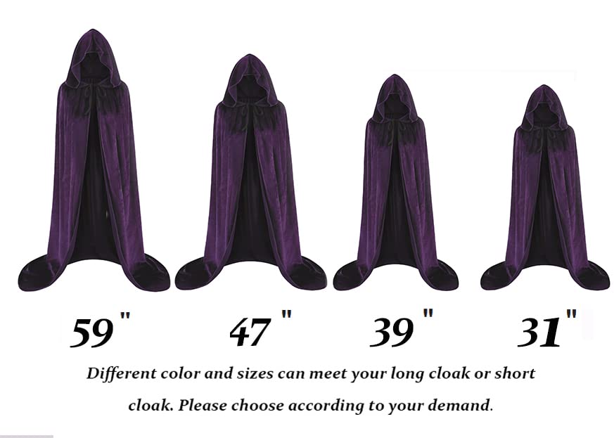 HAPNBCELE Unisex Velvet Cape Hooded Cloak - Image 3