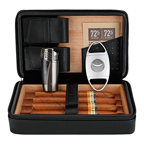 CiTree CHC-BLK Humidificador de viaje para cigarros, cuero, negro