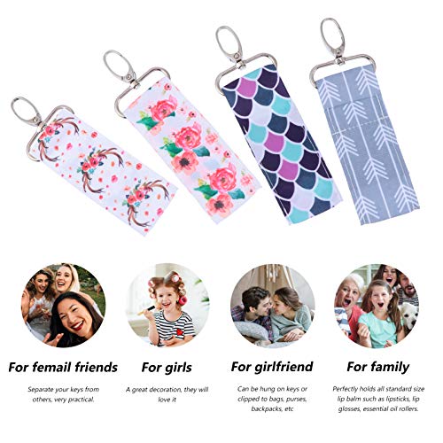 FRCOLOR 4Pcs Chapstick Lip Balm Batom Titular Bolsa Chave Titular Chaveiro Anel de Acessórios de Via