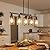 37" Farmhouse Dining Room Light Fixture Over Table, 5-Light Matte Black Wood Kitchen Island Lighting with Clear Glass Shade, Pendant Lights Linear Chandeliers for Dining Room Kitchen Island