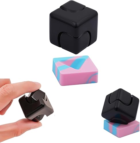 Juguetes de escritorio, juguetes giratorios Cool-Gadgets Metal Kinetic-Desk-Toys Office EDC-Toy con base de silicona, herramientas para TDAH