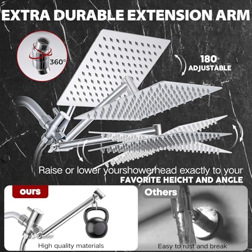 Image of Shower Head,12 inchHigh Pressure Rainfall Shower Head with Handheld Dual Spray