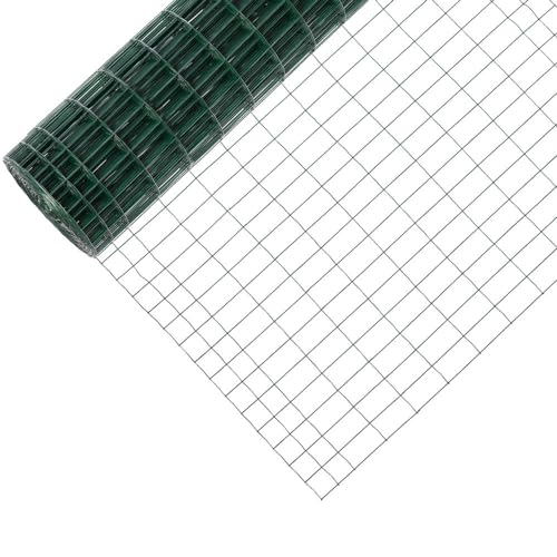 Garmix Gartenzaun Maschendraht Gitterzaun Wildzaun Schweißgitter Grün 25m 5x10cm 2,10mm (120 cm)