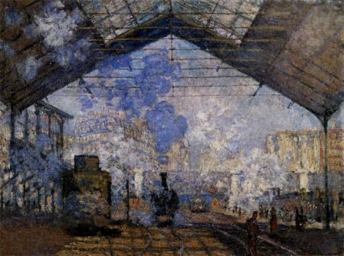 Impression d'art Claude Monet la Gare Saint Lazare sur toile premium de 60x90cm pour mur