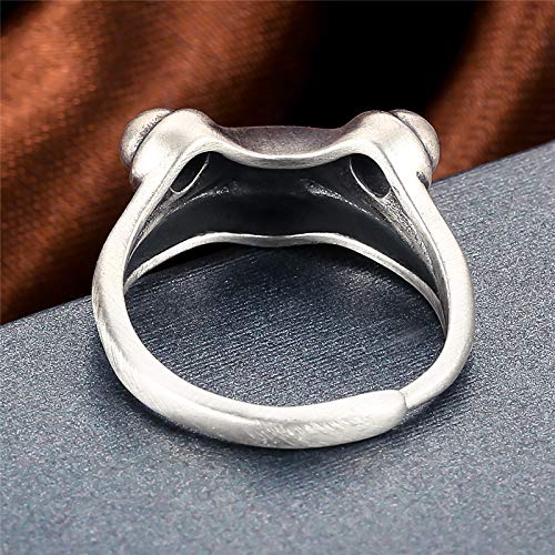 LOVECOM Real 925 Sterling Silver Frog Open Rings for Women Men Couples Adjustable Vintage Cute Animal Finger Stament Ring Fashion Party Jewelry Birthday Christmas Gifts for Mom Wife to Daughter4