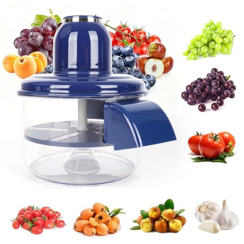 Automatic Grape Peeler Machine Electric Garlic & Cherry Tomato Peeler Skin Remover Tool for Small Fruits Effortless Peeling for Home Kitchen (Blue-1PC)