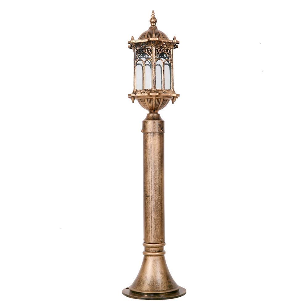 QUSYZD Post Lights Outdoor,European Retro High Pole Lamp E27 Lawn Lamp Outdoor Road Lamp Villa Balcony Courtyard Waterproof Outdoor Lighting Lighting Lamp Die-Casting,Bronze-80cm