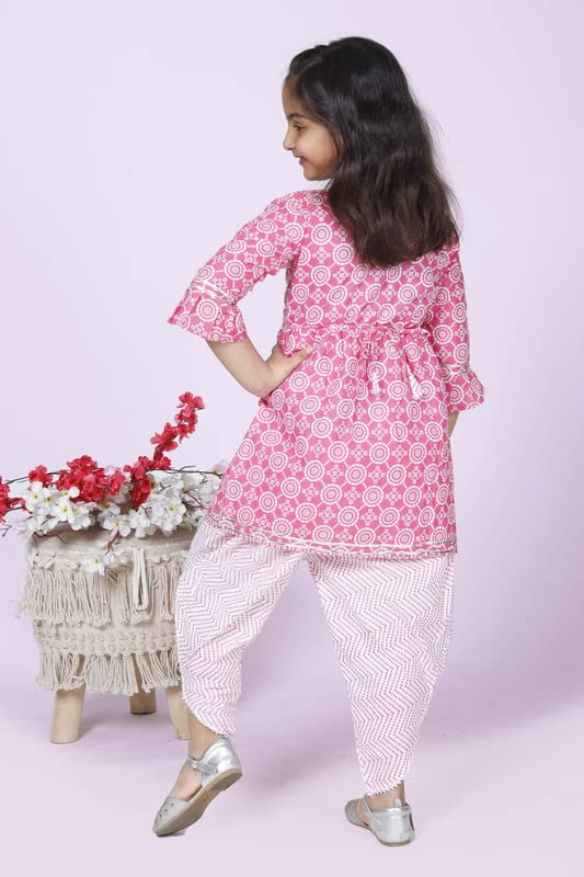 Image of ANNA's Arron Pants For Baby Girls Kids Summer Wear Dresses|Ethnic Dress For Kids| Kurti Pant For Kids