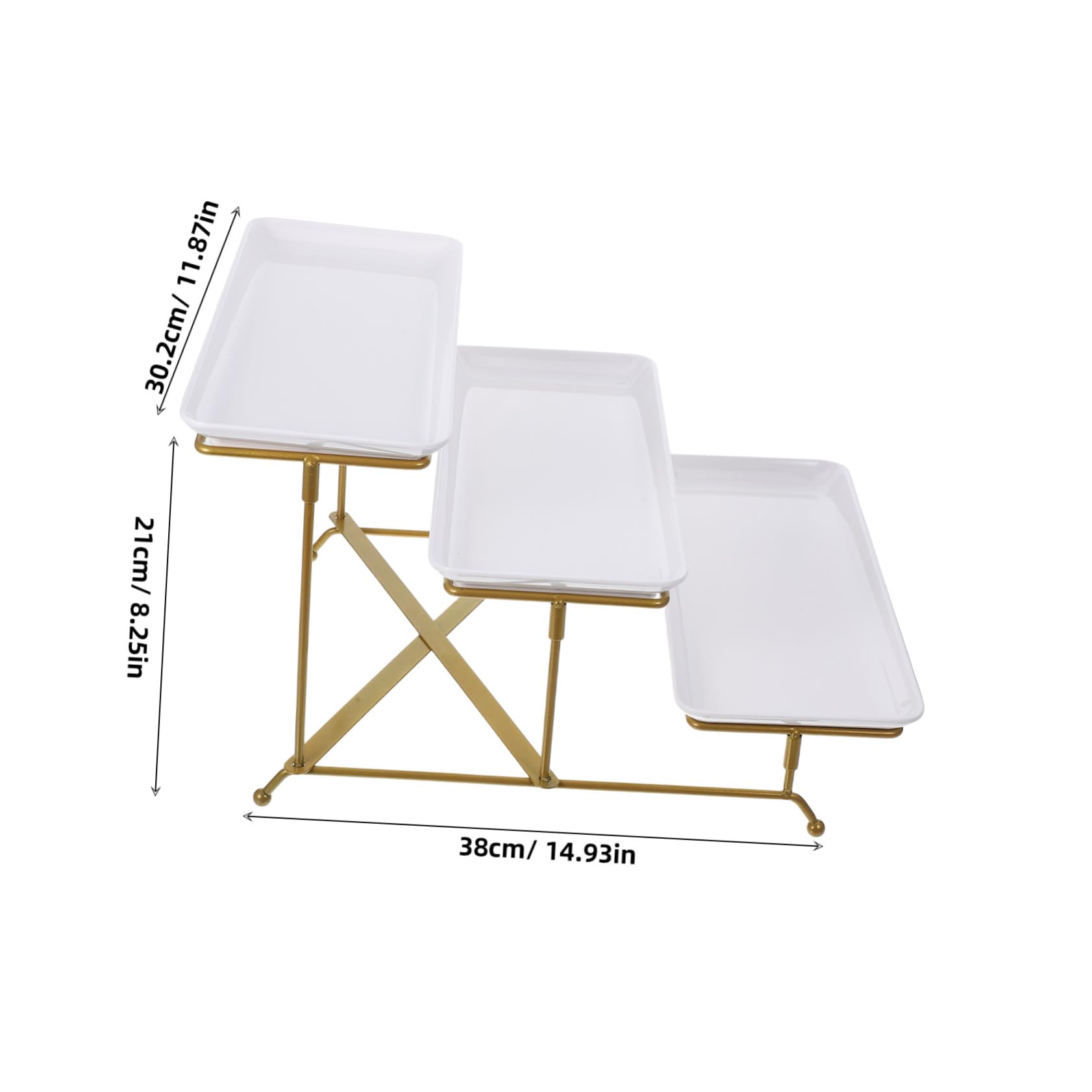 Bandejas para Comida,Bandeja Blanca Servir,Expositor de postres Que Ahorra Espacio Pasteles,Aperitivos y Dulces,Ideal Fiestas,Bodas bufés.