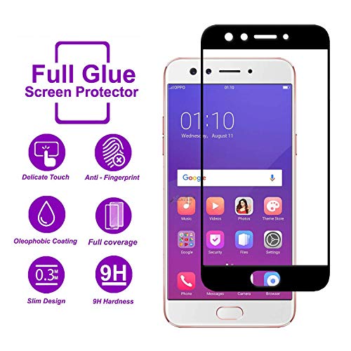 Image of Screen Protector for Oppo F3 (Black) Tempered Glass Edge-to-Edge 6D Screen Guard With Installation Kit
