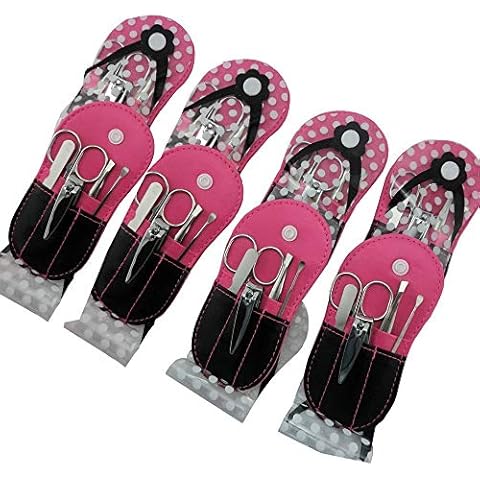 Spove Manicure Sets Pedicure Set Polka Dot Flip Flop Nail Clippers Manicure Kit Nail pack of 8 Hotpink Cover