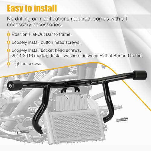 Nuratit 2014-2025 Engine Guard Flat-Out Bar, Black Electra Glide Crash Bar, Front Motorcycle Engine Guard, Compatible with Harley Davidson Touring Street Glide, Road King, Electra Glide, Ultra Limited by NURATIT - Image 7