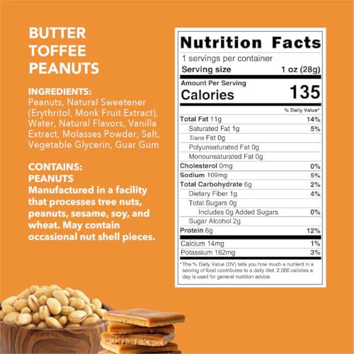 Image of (1oz 18pack 3 of each flavor) Banana Bread Walnuts, Butter Toffee Peanuts, Blueberry Vanilla Cashews, Coconut Caramel Cashews, Maple Cinnamon Pecans, Orange Ginger Almonds
