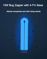 WUEAOA 15W UV csere izzó rovarcsapda 4-tüskés foglalat U alakú fehér 2