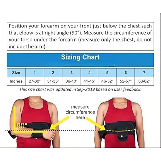 Image of Physicure Adjustable Arm Sling Support For Men And Women, Comfortable Unisex Shoulder Elbow Wrist Immobilizer Brace For Fracture Injury Recovery Breathable Lightweight Medical Arm Support Belt - Black (36-40)Inches (L)