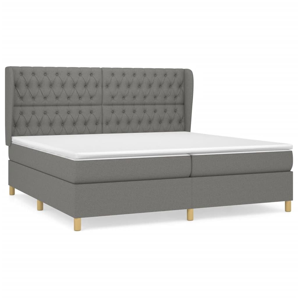 Cama con somier con colchón, 200 x 200 cm, tela textil, colchón para dormitorio, hotel, habitación de invitados
