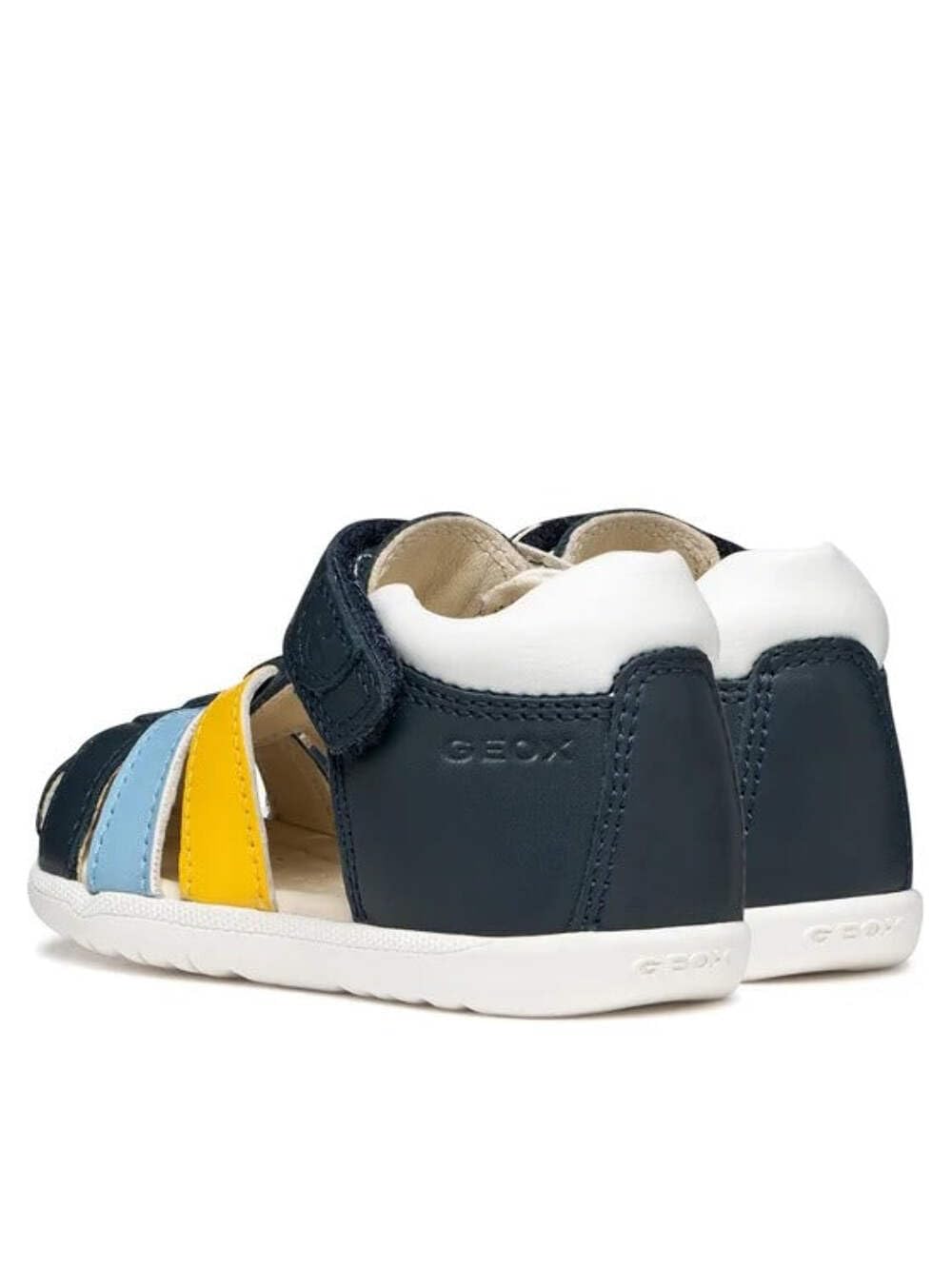 Geox B Macchia Boy Sandal, Navy/DK Yellow, 25 EU