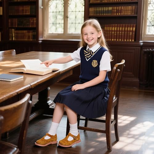 Image of Kiderence Toddler Girl Mary Jane School Uniform Dress Shoes Oxford Flats