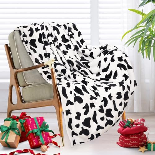 inhand Cow Print Blanket, Fuzzy Baby Girl Cow Print Throw Blankets for