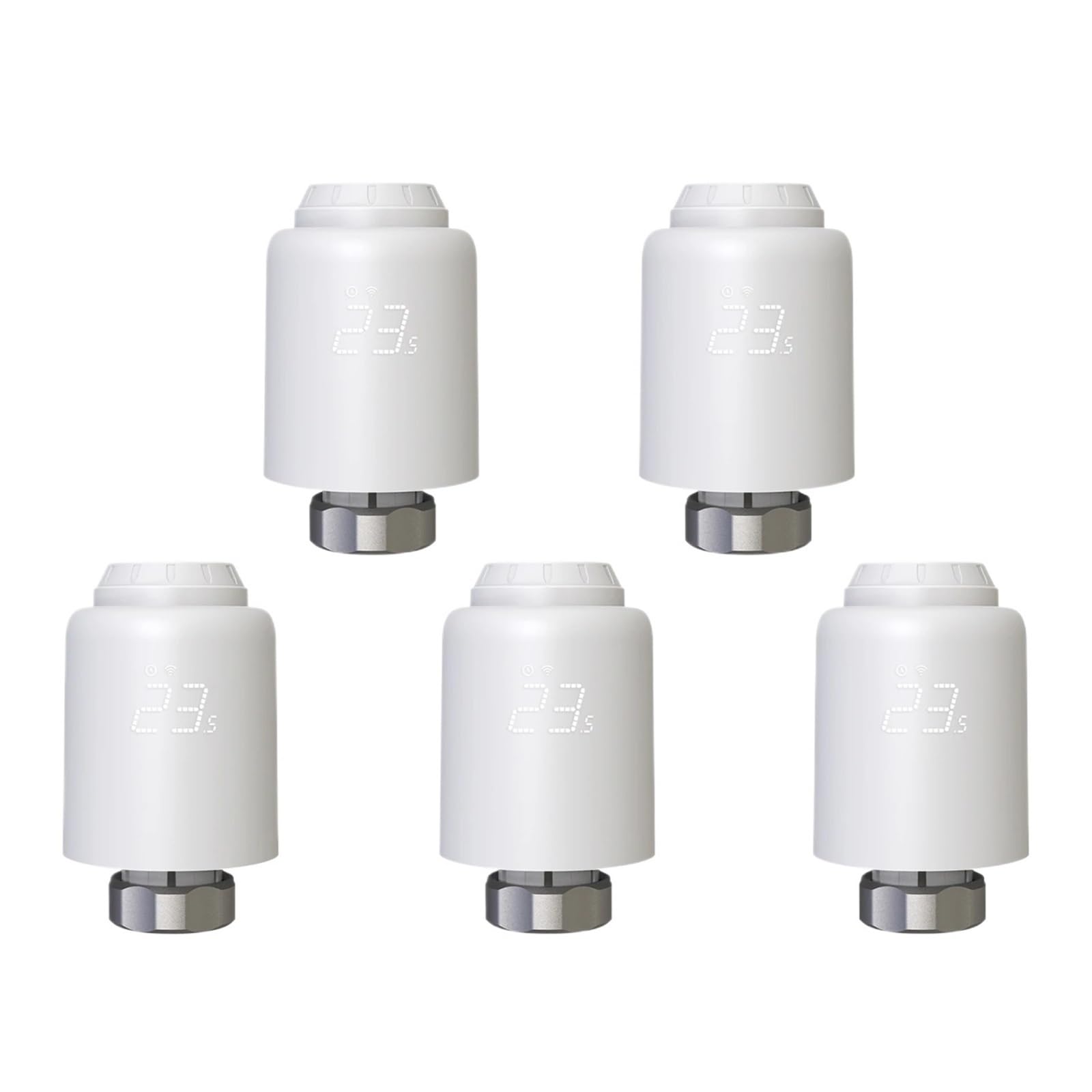 Zawór Termostatyczny Grzejnikowy Bezprzewodowy Zdalny Regulator Temperatury Ogrzewania Sterowanie Głosowe Automatyczna Regulacja(5PCS Valve)