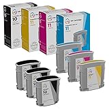 LD Remanufactured Ink Cartridge Replacement for HP 10 & HP 11 High Yield (3 Black, 1 Cyan, 1...