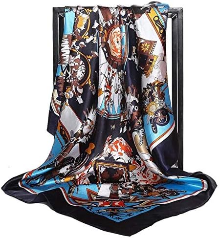 Scarf Silk Scarf Women Print Hair Neck Square Scarves Office Ladies Shawl Bandanna Hijab Handkerchief Muffler Foulard Womens Winter Scarf (Color : 40, Size : 90X90cm)