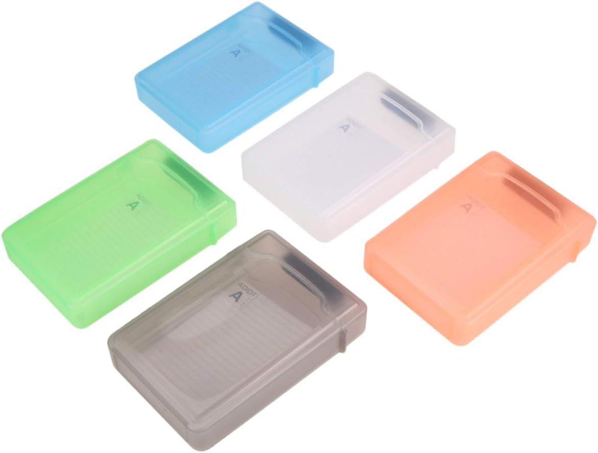 Hard Drive Disk Protective Box 5 Pack 3.5 Inch Hard Drive Storage Case Portable Plastic Protective Box Anti-Shock Mixed Colors