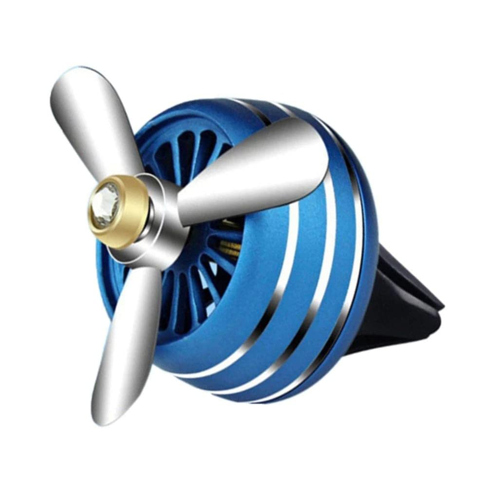 BKN Alloy LED Light Air Force Car Air Freshener Propeller Perfume Shaped Air Vent Clip Decoration Fan For Vehicle Car Interior AC Vent Accessories - 1pcs, Random