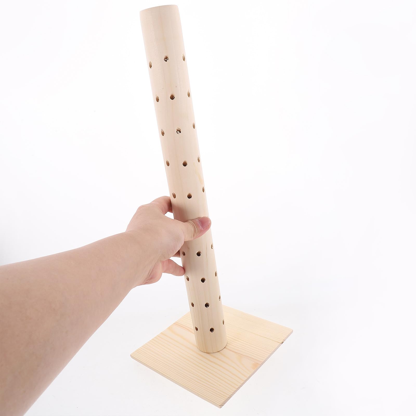 Porta Lecca-lecca in Legno Rotazione a 360° e Fori Rotondi, Supporto Semplice per Esposizione di Lecca-lecca per Feste, Decorativo e Portatile per Tavole Dolci e Halloween