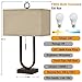 Luvkczc Bedside Lamps Set of 2, 24'' Tall Table Lamps for Night Stands with USB C+A Ports, 3000K LED Bulbs - Modern Desk Lamp for Bedroom, Living Room, Office, Beige Lampshade