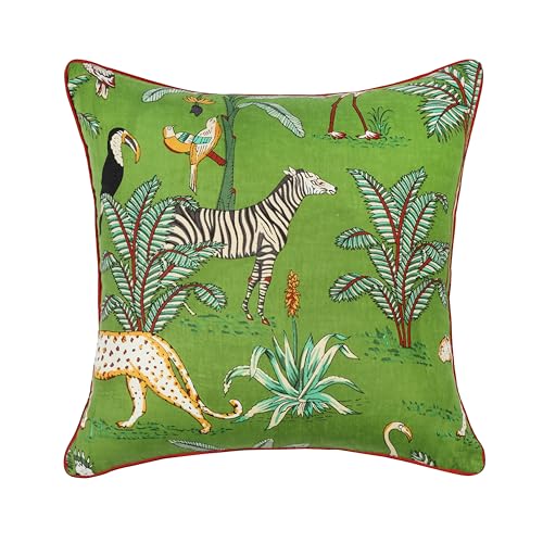 Image of Cotton Decorative Cushion Pillow Covers 16x16 inch Pack of 5 Forest Theme Throw Pillow Covers 16 /16 Set of 5 for Bedroom Decor