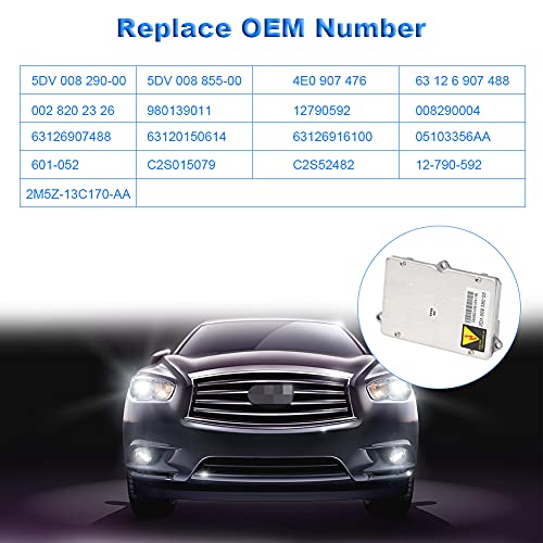 Wmphe Compatible With Hid Xenon Headlight Ballast Mercedes Benz Audi Bmw Ford Gm Jaguar Control Unit Module Replace Oem 5Dv 008 290-00 5Dv 008 855-00 0028202326 2M5Z-13C170-Aa 601-052 #TOP2