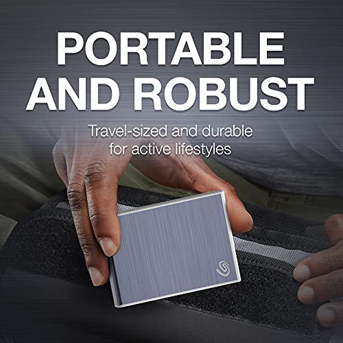 Image of Seagate One Touch 500GB External Portable SSD up to 1030 Mb /s, for Windows and Mac, with Android App, 3 yr Data Recovery Services, 6 Month Mylio Create and Dropbox Plan Blue (STKG500402)