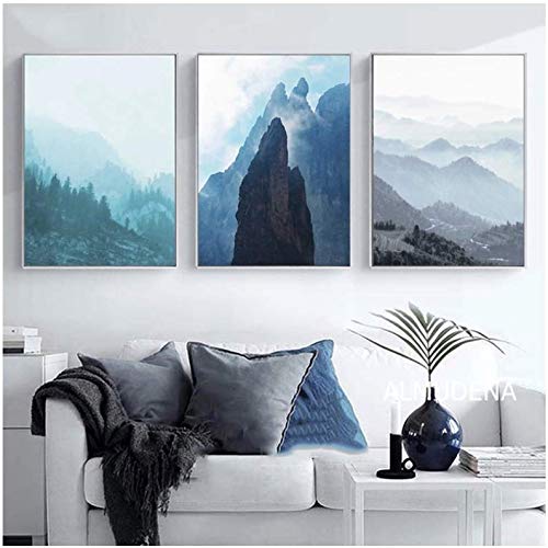 Toile montagne et forêt 50x70cm sans cadre pour décoration moderne