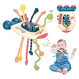🎁【MONTESSORI JUGADOR PARA NIÑOS】 El juguete sensorial de UFO Montessori tiene botones suaves en un lado para animar a su bebé a tocar y presionar, puede estimular la curiosidad del bebé y entrenar la flexibilidad de los dedos pequeños. Los bebés exploran el juguete con varios sonidos y vibraciones, como levantar y bajar, presionar, masticar, temblar y más. Tirar del cordón requiere un poco de fuerza y es adecuado para bebés a partir de 18 meses.