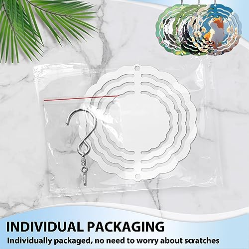 Image of 5 Pack 3 inch Sublimation Wind Spinners Blanks Wind Spinner Sublimation Blank Bulk 3D Aluminum Metal Wind Spinners for Yard and Garden Indoor Outdoor Window Porch Front Door Decoration Round