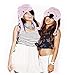 DolliBu Stuffed Animal Plush Hat - Super Soft Warm Hat With Ear Flaps, Funny Hat for Winter with Cozy Fleece, Plush Toy Novelty Hats for Kids, Teens, and Adults - One Size, Pink Flamingo Hat